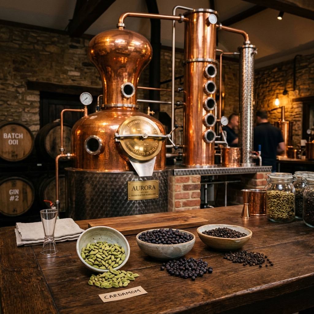 UK Craft Gin Distillery Copper Pot Still